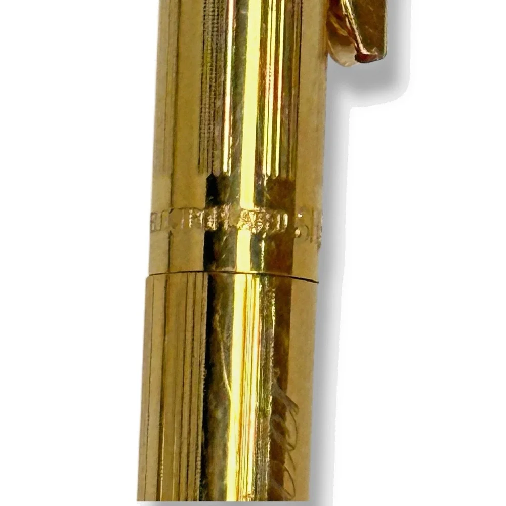 VTG‎ Sheaffer Gold Electroplated Ballpoint Pen White Dot Clip Personalized READ